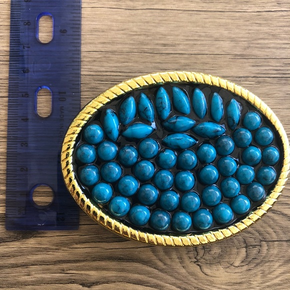 Fashion belt buckle turquoise cowboy western rodeo - Picture 3 of 7